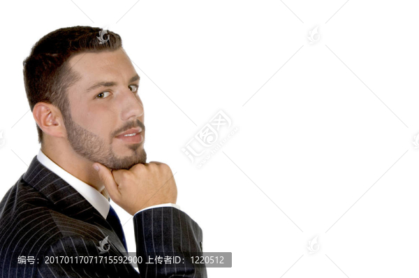 英俊的商人的思維