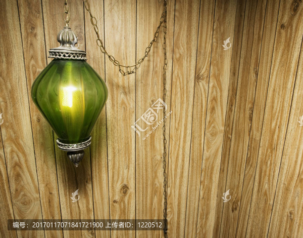 木鑲板和Hanging,Lamp