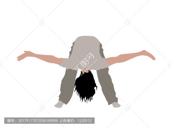 男性向下彎曲手掌向上