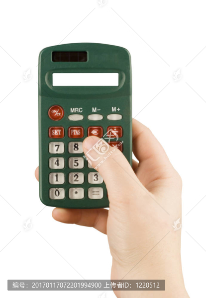 商業(yè)金融計(jì)算器握在女人手中