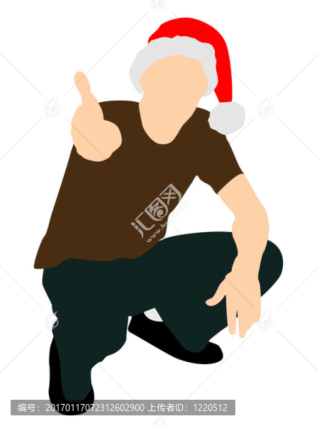 戴圣誕老人帽的男人