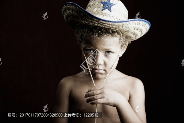 Sheriff,Hat的小男孩
