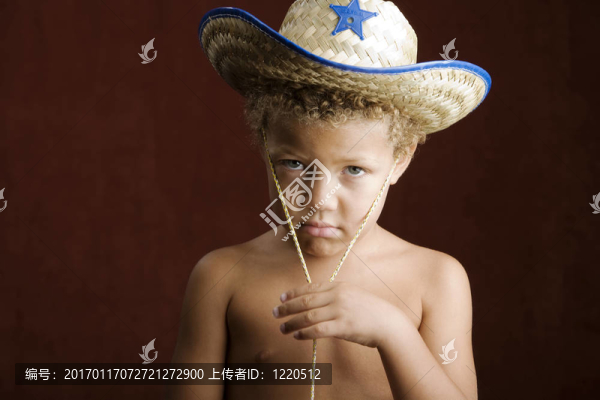 Sheriff,Hat的小男孩
