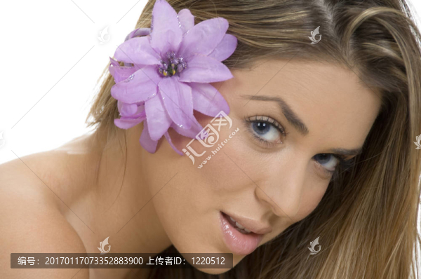 迷人金發(fā)女性的肖像