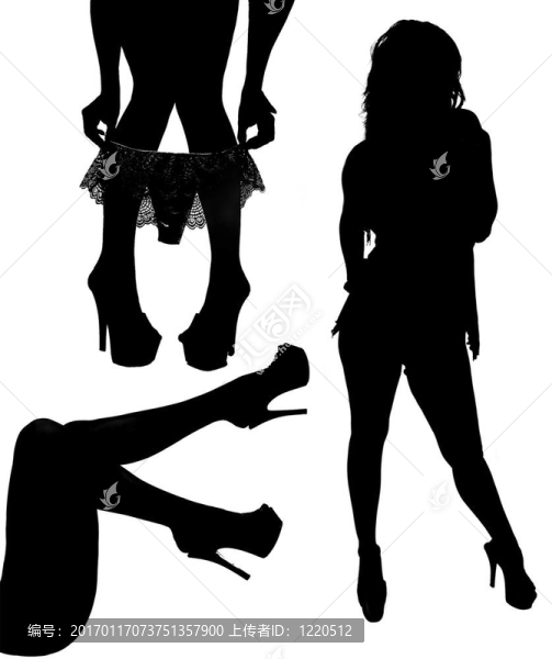 在穿著高跟鞋性感女人剪影