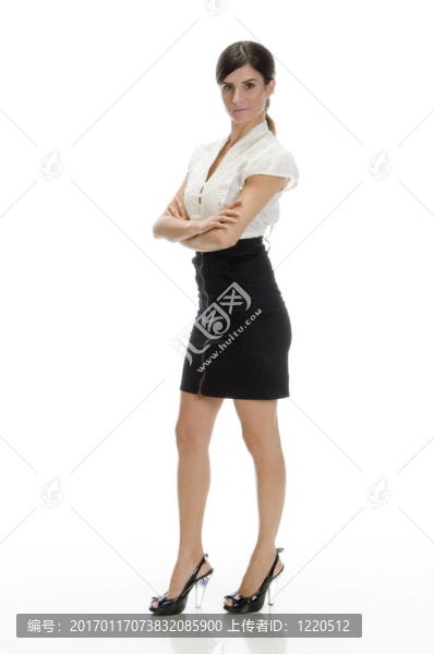 站在迷人的女性