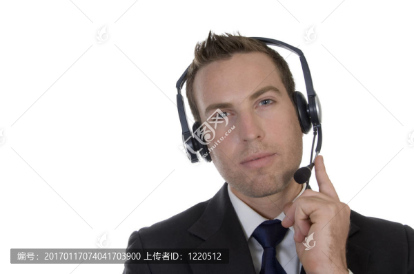 帶耳機(jī)的商人
