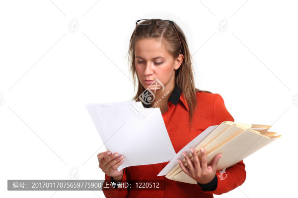 年輕的商業(yè)女性閱讀檔案
