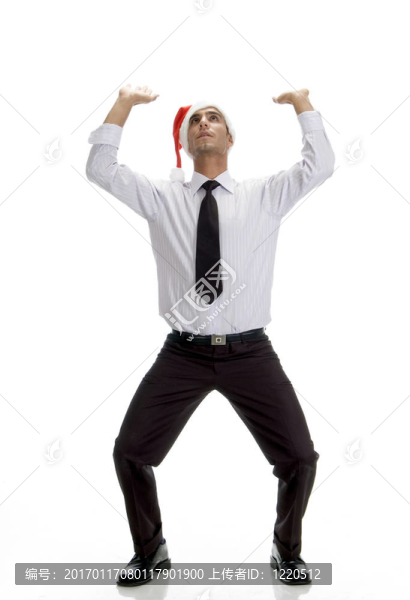 年輕的商人向上看