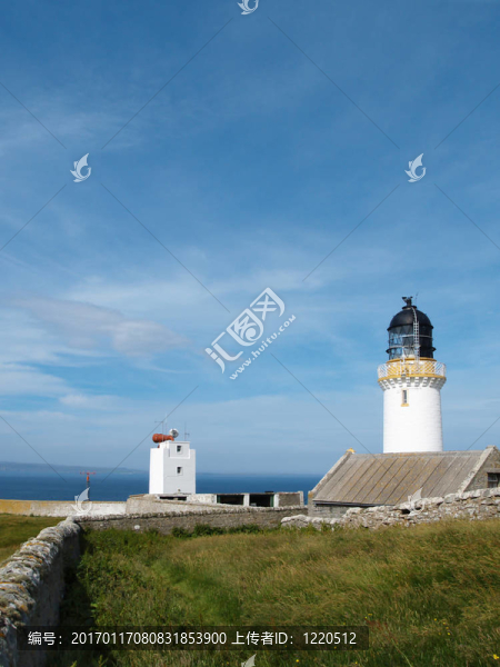 在鄧尼特頭燈塔；Caithness；蘇格蘭