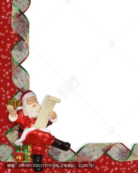 圣誕邊框Santa絲帶