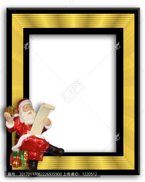Santa坐在框架3D