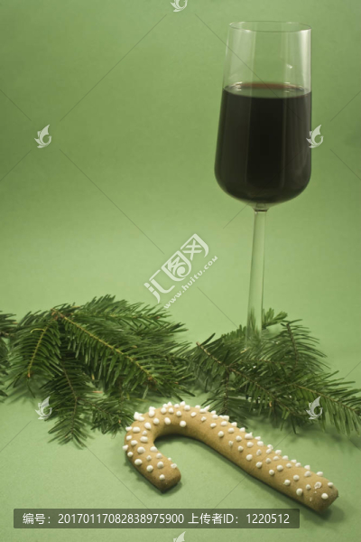葡萄酒和圣誕餅干