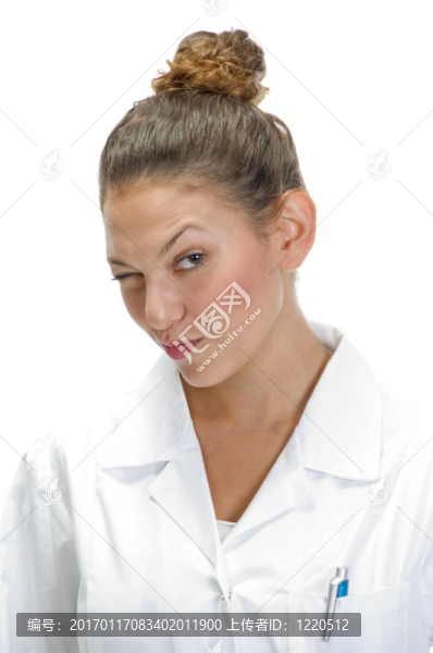 眨眼的女醫(yī)生的肖像