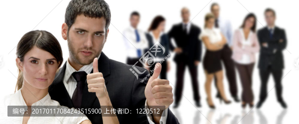 帶有手勢的商業(yè)夫婦