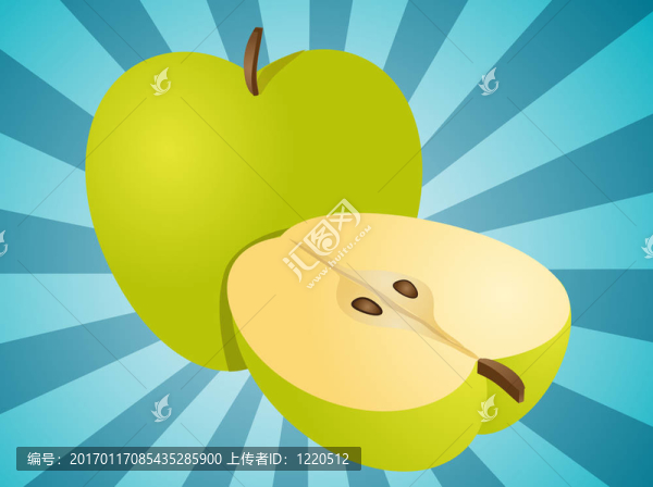蘋果整體和半插圖