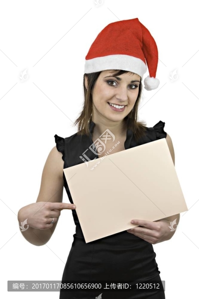 面帶微笑的女孩與Santa,Claus,cap