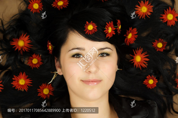 女孩與花