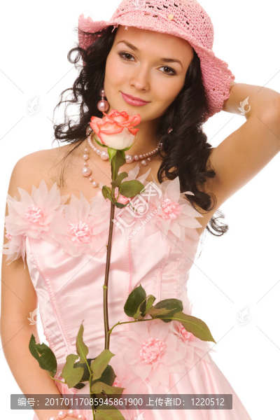 女人與玫瑰