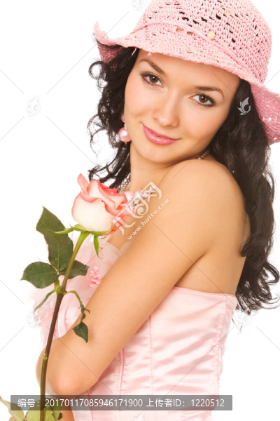 女人與玫瑰