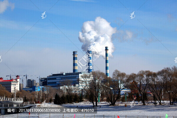 工廠,大煙筒,電廠,熱電廠