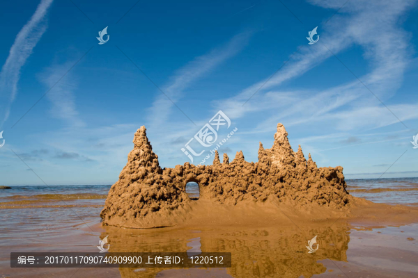 沙灘上的沙灘城堡