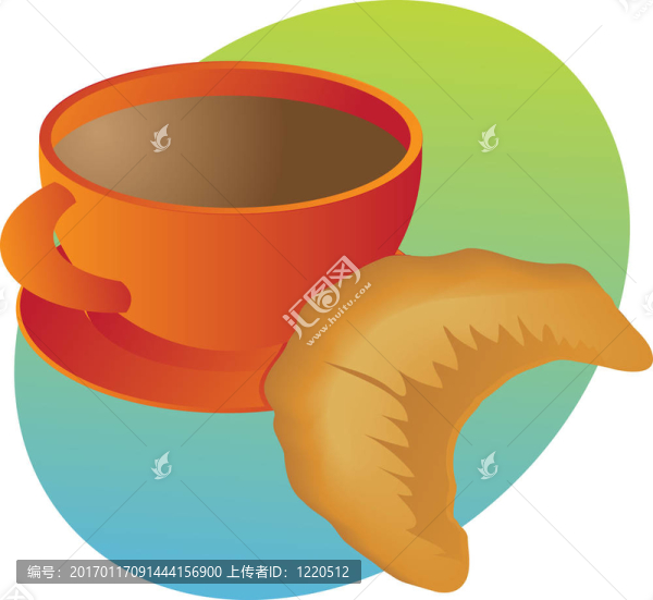 咖啡和牛角包