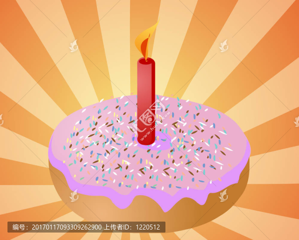 生日蠟燭的甜甜圈
