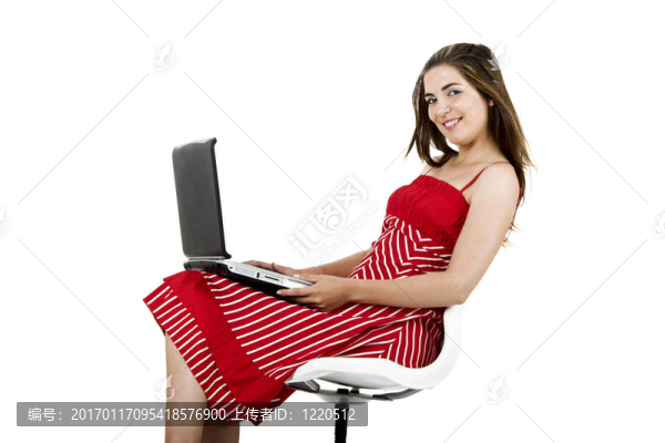 筆記本電腦的女人