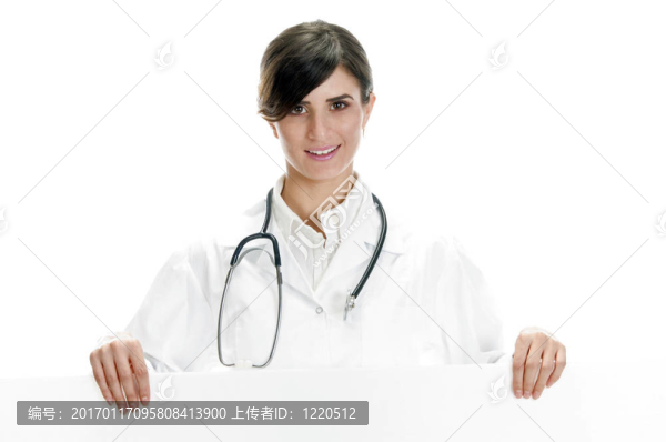 女醫(yī)生站在海報