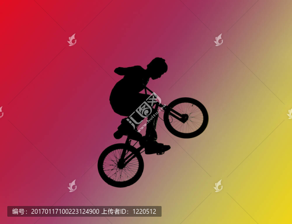 跳躍男孩剪影