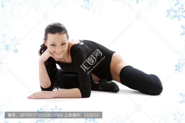 黑色緊身衣運(yùn)動女孩