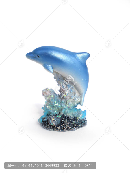 海豚雕像在珊瑚