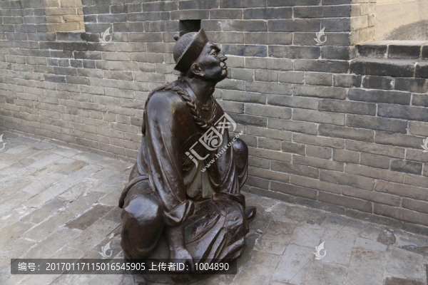 古城樓上的清兵,抗敵雕塑