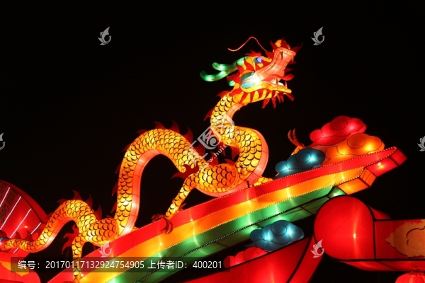 元宵節(jié)新春燈會,龍燈