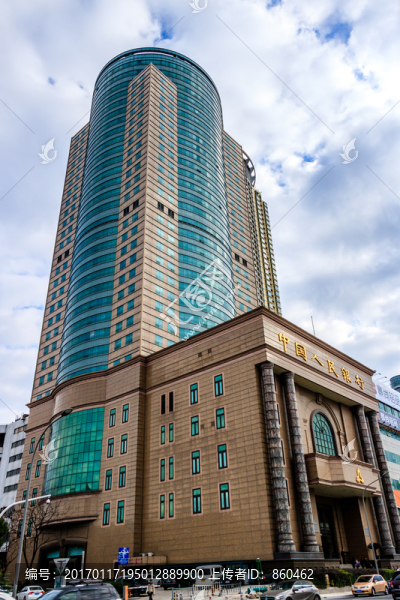 烏云下寧波三江口,寧波建筑,旅