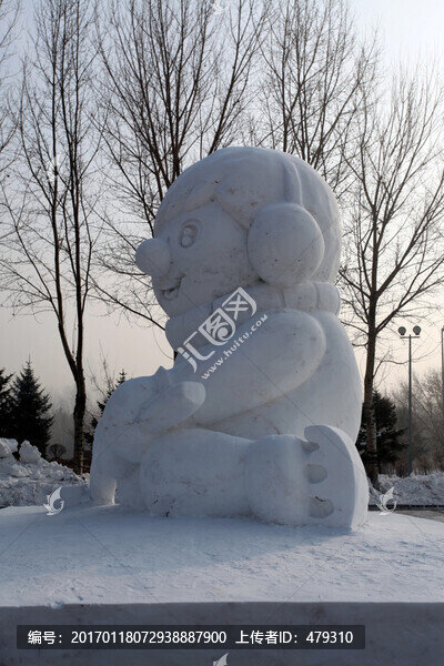 冬天,卡通,滑雪