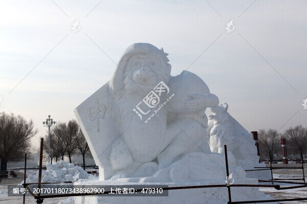 雪雕,雪,冬天