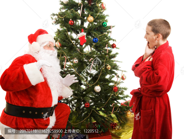 Santa驚訝的孩子