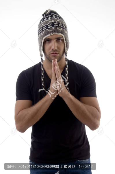 年輕的白人祈禱