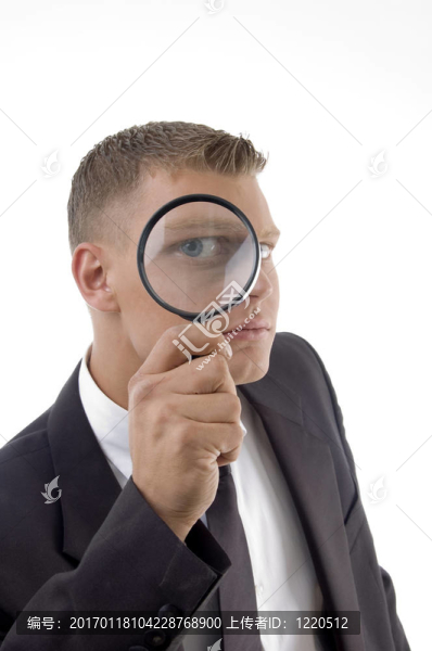 英俊的服務(wù)提供商與放大眼睛