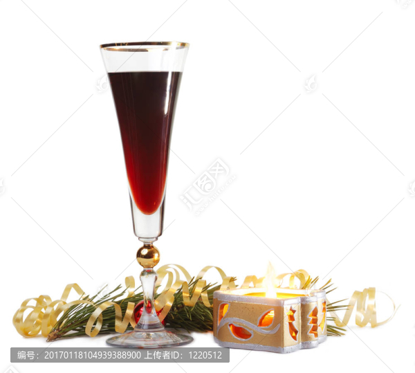 酒杯和火蠟燭