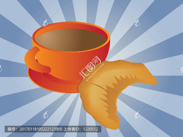 咖啡和牛角包