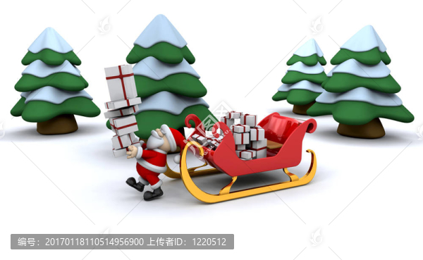 Santa和他的雪橇