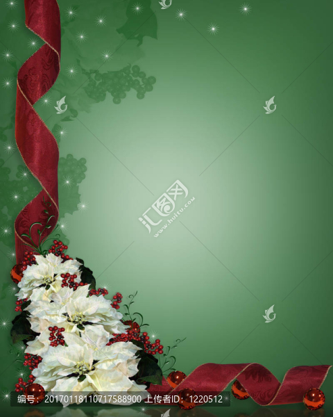 圣誕背景絲帶花