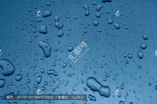 金屬表面上的水滴