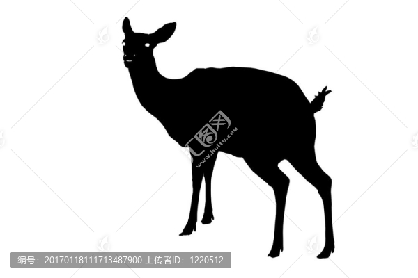 鹿剪影