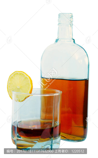 瓶干邑；干邑和檸檬杯