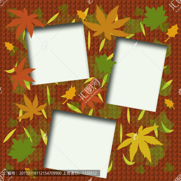 秋天的樹葉的剪貼簿