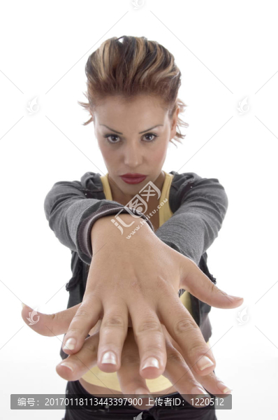 迷人的女人做手勢(shì)